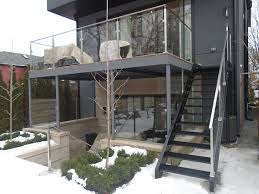 Stairs and landing with wall bracings. Steel Stairs Installation Industrial Residential Railings Toronto