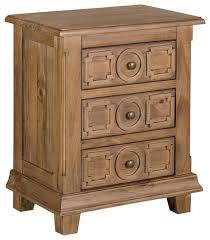 Modern bedside table drawer cabinet bedroom furniture storage chests drawers. Asbury 3 Drawer Carved Wood Nightstand Rustic Nightstands And Bedside Tables By Crafters And Weavers Houzz