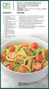 Pesto Zucchini Noodles With Grilled Chicken Lean And Green Meals Lean Eating Lean Meals