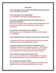 Some of the worksheets for this concept are judicial branch, the judicial branch lesson answer key, reading test vocabulary writing test vocabulary, teachers guide, judicial branch work, , teachers guide, three branches of government. Supreme Court Judicial Branch Webquest With Answer Key Tpt