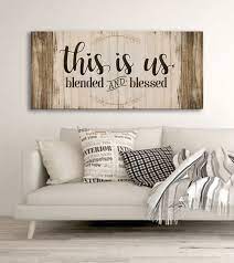 Family Wall Art This Is Us Blended And Blessed Wood Frame Ready To Hang Family Wall Art Home Decor Family Wall
