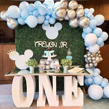 Minnie & mickey mouse theme kids party decoration. Coosoar One Baby Birthday Party Balloons Decorations Set Cartoon Mouse Theme Cake Topper Decor Garland Banner And Cupcake Topper Party Supplies Toys Games Kids Furniture Decor Storage Innovatordiaries Com