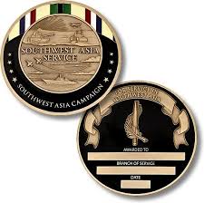 Southwest Asia Campaign Service Medal Coin Engravable Military Coins Service Medals Challenge Coins