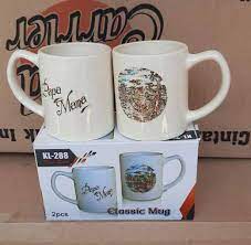 Cara menghias gelas supaya jadi cantik: Gelas Mug Unik Cantik 1 Set Isi 2 Termurah Tebal