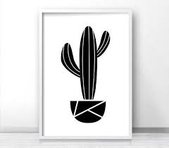 Black And White Cactus Printable Cactus Print Digital Download Art Printable Wall Art Black Cactus Print Cactus Wall Art Minimalist Wall Art