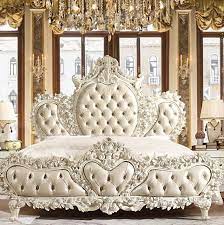 White Wood King Bed By Homey Design 3 150 00 Luxury Bedroom Sets California King Bedroom Sets Luxurious Bedrooms