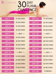 30 Day Plank Challenge Chart Printable Bedowntowndaytona Com