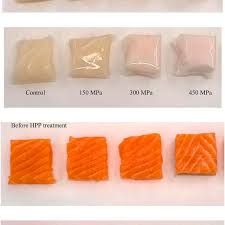 Cod And Salmon Fillets Before And After Hpp Treatment 150 300 And 450 Download Scientific Diagram