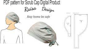 Surgical Cap Sewing Pattern Scrub Hat Pattern Surgical Cap Etsy Scrub Hat Patterns Scrub Cap Pattern Scrub Caps