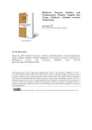 PDF) Rainbows, Presents, Zombies, and Frankenstein's Monster: Insights into  Young Children's Attitudes towards Mathematics