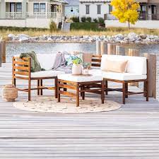 6 Piece Sanibel Modular Acacia Wood Sectional Walker Edison
