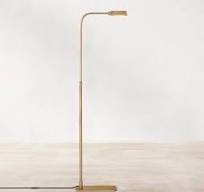 Reading Antique Brass 15W Metal Standing Floor Light Bedroom ...