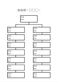 連絡網テンプレート（ワード・ページズ）基本の形 １４人分＋１人（大元） | 無料テンプレート(Mac・Windows)『ひな形ジャーナル』