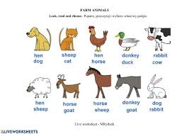 Farm Animals Interactive Worksheet In 2020 Interactive Worksheets School Subjects