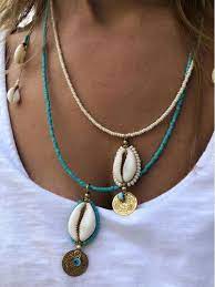 Sea Shell Necklace Beach Necklace Cowrie Shell Seashell Necklace Beach Jewelry Gift For Her Mad Cowrie Shell Jewelry Cowrie Shell Necklace Beaded Jewelry