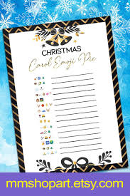 Christmas Carol Emoji Pictionary Gamechristmas Printable Etsy Christmas Carol Christmas Song Games Christmas Lyrics