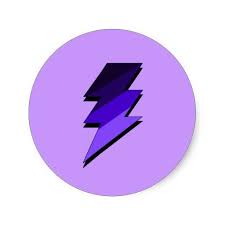 Purple Lightning Thunder Bolt Classic Round Sticker Zazzle Com Purple Lightning Free Clip Art Clip Art