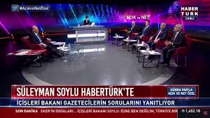 '12 gazeteciye para verdiğim iddiası yalan'. Suleyman Soylu Canliyayin Haberturk Tv Kubra Par Veyis Ates Ismail Saymaz Merdan Yanardag Mehmet Akif Ersoy Devam Ediyor Facebook