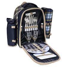 This bag has a more sporty look with the usual wine holder, blanket, and insulated cooler compartment. Andes 2 Person Deluxe Picnic Set Hamper Backpack Rucksack With Cool Bag 5055864221882 Ebay