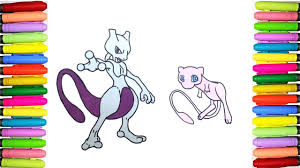 You can color this pokemon online. Pokemon Coloring Pages Mewtwo And Mew Youtube