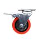 4 in. Red Polyurethane And Steel Swivel Plate Caster With Locking Brake And 250 Lbs. Load Rating from www.homedepot.com