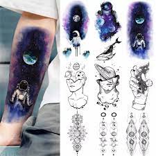 1.3m followers 31k followers 33k followers 10k followers. Blue Watercolor Galaxy Astronaut Temporary Tattoos Outer Space Man Body Art Fake Tattoos Stickers Forearm Planets Thinker Tatoos Temporary Tattoos Aliexpress