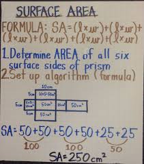 Surface Area Math Anchor Charts Elementary Math Education Math