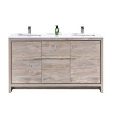 60 inch harvard vanity matched set with available wall mirrors and linen tower in antique cherry finish. Kubebath Ad660dnw Dolce 60 Inch Double Sink Nature Wood Modern Bathroom Vanity With White Quartz Countertop