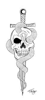 This is more of a meaning of here we have one of the dagger and skull tattoos where the dagger is piercing the skull. Skull And Dagger Tattoo Outline Shefalitayal