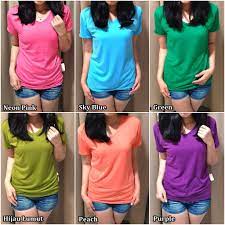 Hayoo, apa ada yang tau. Bess Kaos Basic V Neck Polos Wanita Kaos Lengan Pendek Leher V Shopee Indonesia