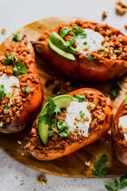 Smoky Lentil Stuffed Sweet Potatoes Vegan Gluten Free Recipe Sweet Potato Dishes Vegan Sweet Potato Recipes