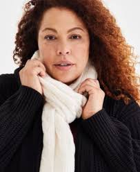 Soft Scarf White Cable Knit Scarf Style Co Rib Edge Solid Cable Knit Scarf,  Created For