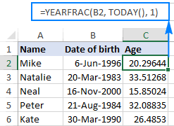 How to calculate birthdate to age using formulas in excel. How To Calculate Age In Excel From Birthday