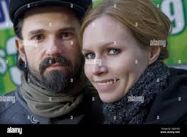 Nina Persson of Swedish pop group The Cardigans, together with her husband  and fellow band member of the new constellation, A-Camp, Nathan Larson  Stock Photo