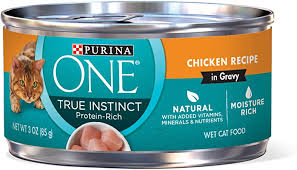 Soft food for bad, missing or developing cat teeth. Amazon Com Purina One Natural High Protein Gravy Wet Cat Food True Instinct Chicken Recipe 24 3 Oz Pull Top Cans Canned Wet Pet Food Pet Supplies