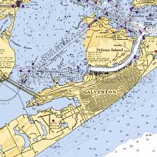 Texas Galveston Close Up Nautical Chart Decor