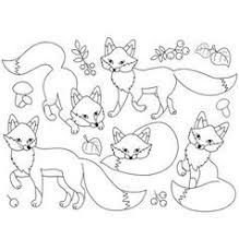 Black And White Silhouette Black And White Fox Clipart Set Of Cute Cartoon Foxes Vector Image On Vectorstock Art Clip Art Animal Drawings