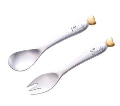 Personalized Silver 99 Baby Spoon Fork With 24k Pure Gold Etsy Silver Baby Spoon Baby Spoon Keepsake Baby Gifts