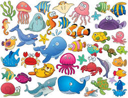 Instant Download 42 Cute Sea Animal Clip Art Cartoon Sea Animals Digital Scrapbooking Fish Element 0165 Cartoon Sea Animals Cartoon Fish Sea Animals