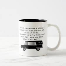 Funeral Director Mortician Funny Hearse Design Two Tone Coffee Mug Funeral Director Mugs Mortician