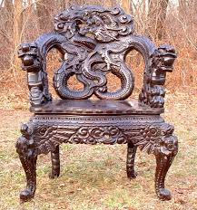 Antique Hand Carved Chinese Serpent Chair 19th Century Ornate Furniture Carved Chairs Carved Furniture