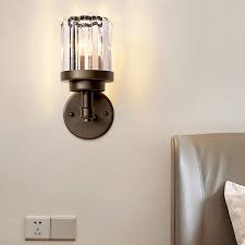 Bronze Wall Sconce Lighting Modern Metal And Crystal 1 Head Wall Lamp Sconce For Corridor Beautifulhalo Com