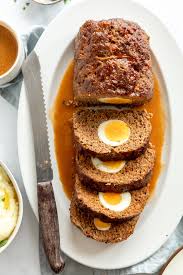 Beef Meatloaf With Eggs Recipe Beef Meatloaf Food Meatloaf