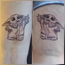 What tattoo should i get for my mom. My Mom And I Got Matching Baby Yoda Tattoos R Babyyoda Baby Yoda Grogu Know Your Meme