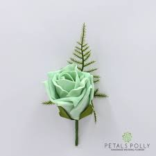 Maybe you would like to learn more about one of these? Mint Green Single Foam Rose Buttonhole