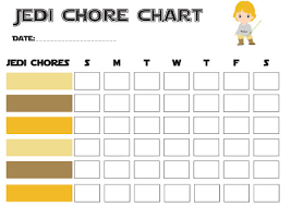 Star Wars Themed Printable Free Chore Charts For The Jr