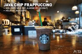 The java chip frappuccino combines iced coffee/espresso with chocolate and chocolate chip bits for a great crunchy texture. Your Guide To Vegan Starbucks Drinks July 2020 Peta