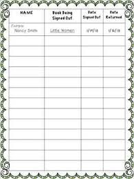 Free Library Book Sign Out Sheets Very Useful Classroom Library Books Classroom Library Checkout System School Library Books