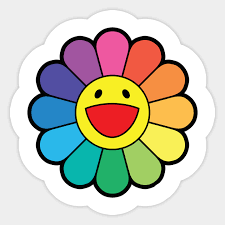 His iconic flower character has been seen in galleries and homes all over the world. Takashi Murakami Flower Rainbow Takashi Murakami Flower Rainbow Aufkleber Teepublic De