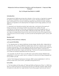 Malaysia's perspective 1.1 summary the malaysian administrative modernisation and management planning unit (mampu) and malaysia development corporation (mdec) will be implementing four big data analysis (bda). Doc Malaysian Defense Industry History Evolution Development Megat Shariffudin Dr Academia Edu